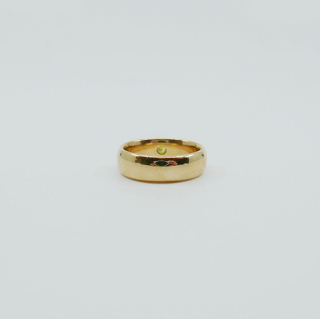 Star Struck Rustic Yellow Diamond Ring, OOAK ring, thick gold band, yellow diamond ring, star ring, diamond thick band ring, rose cut stone