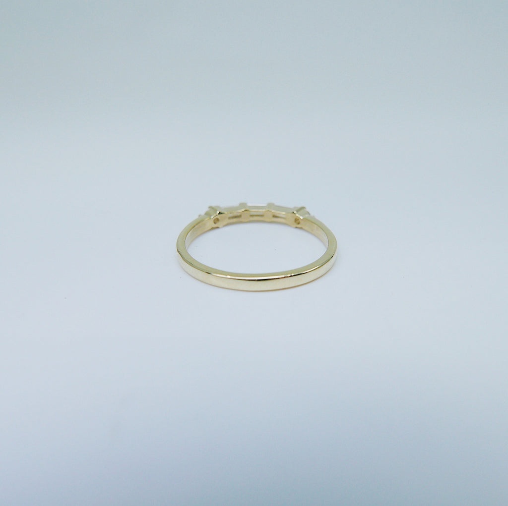 Grand Baguette Luxe Diamond Ring, 14k Stacking diamond baguette ring, Three stone ring, five stone ring, diamond stacking ring