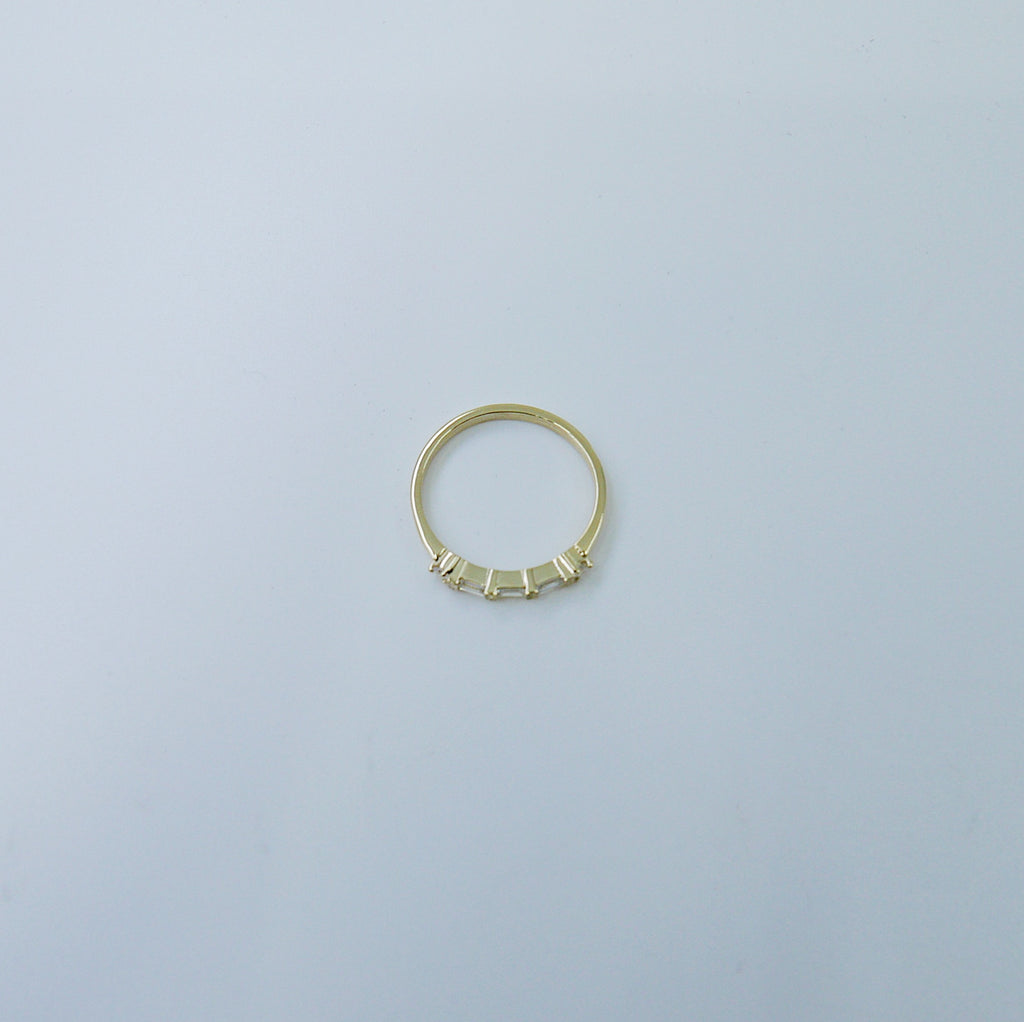 Grand Baguette Luxe Diamond Ring, 14k Stacking diamond baguette ring, Three stone ring, five stone ring, diamond stacking ring