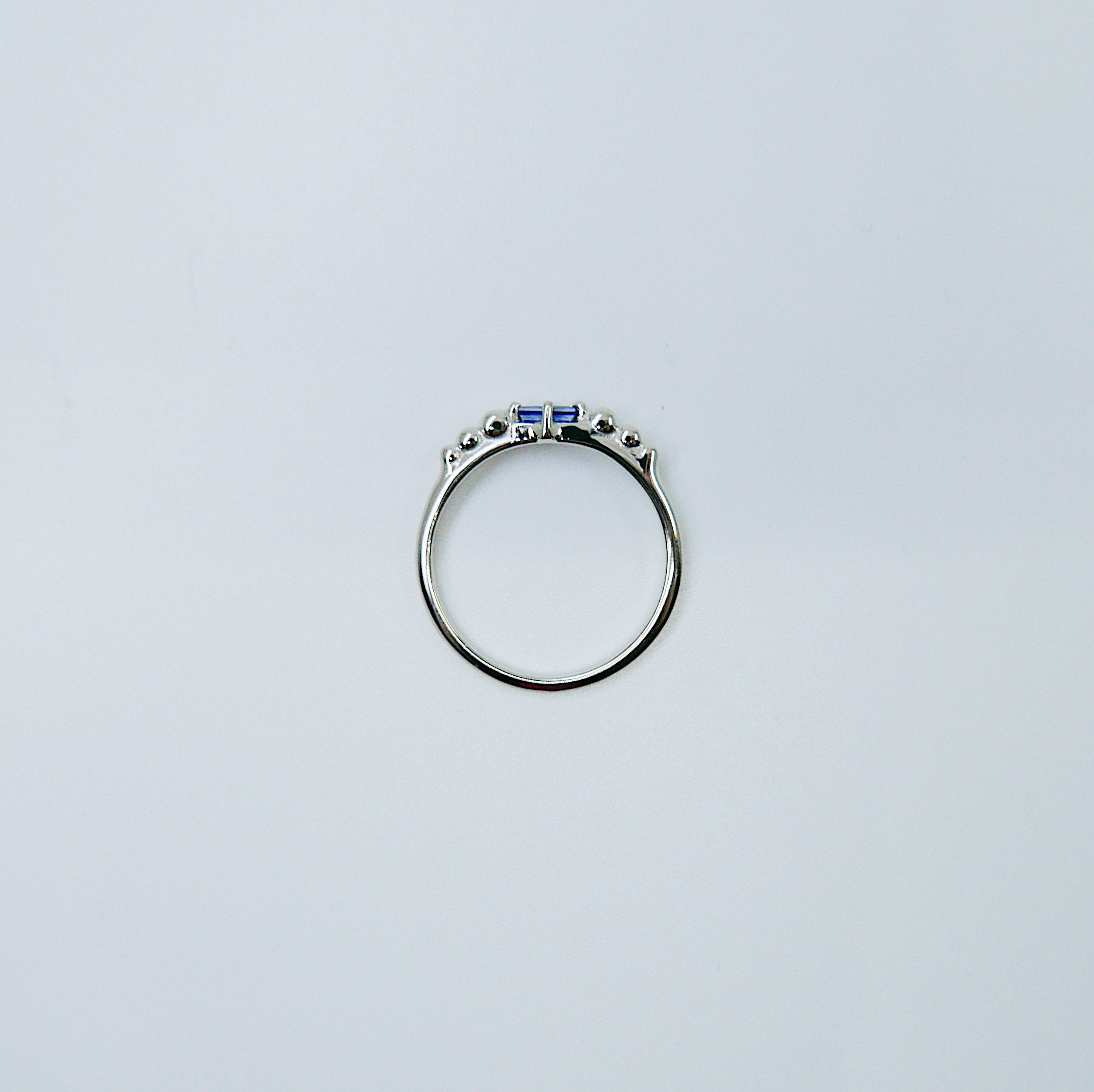 Ellipsis Baguette Sapphire Ring, baguette ring, sapphire and gold ring, 14k blue sapphire ring, blue sapphire ring, ellipsis ring