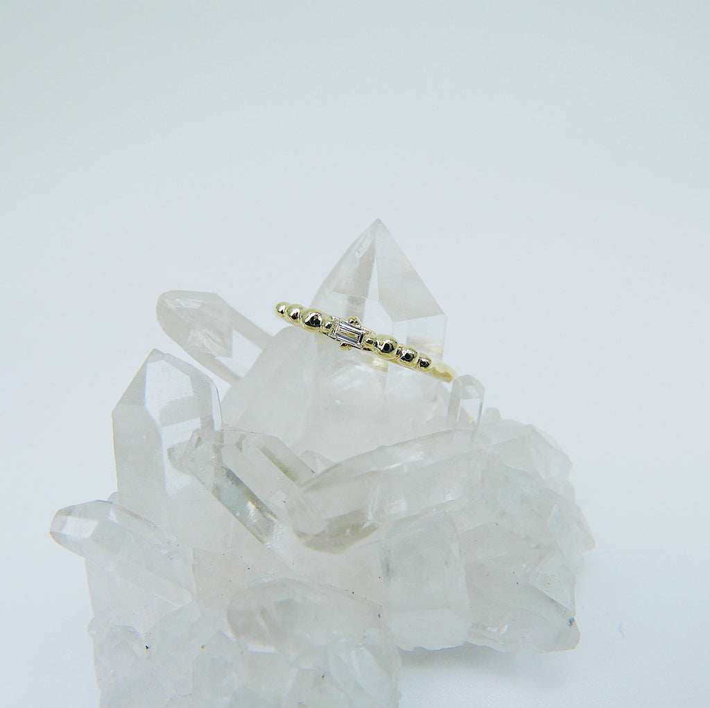 Ellipsis Baguette Diamond Ring, baguette ring, diamond and gold ring, 14k diamond ring, diamond ring, ellipsis ring