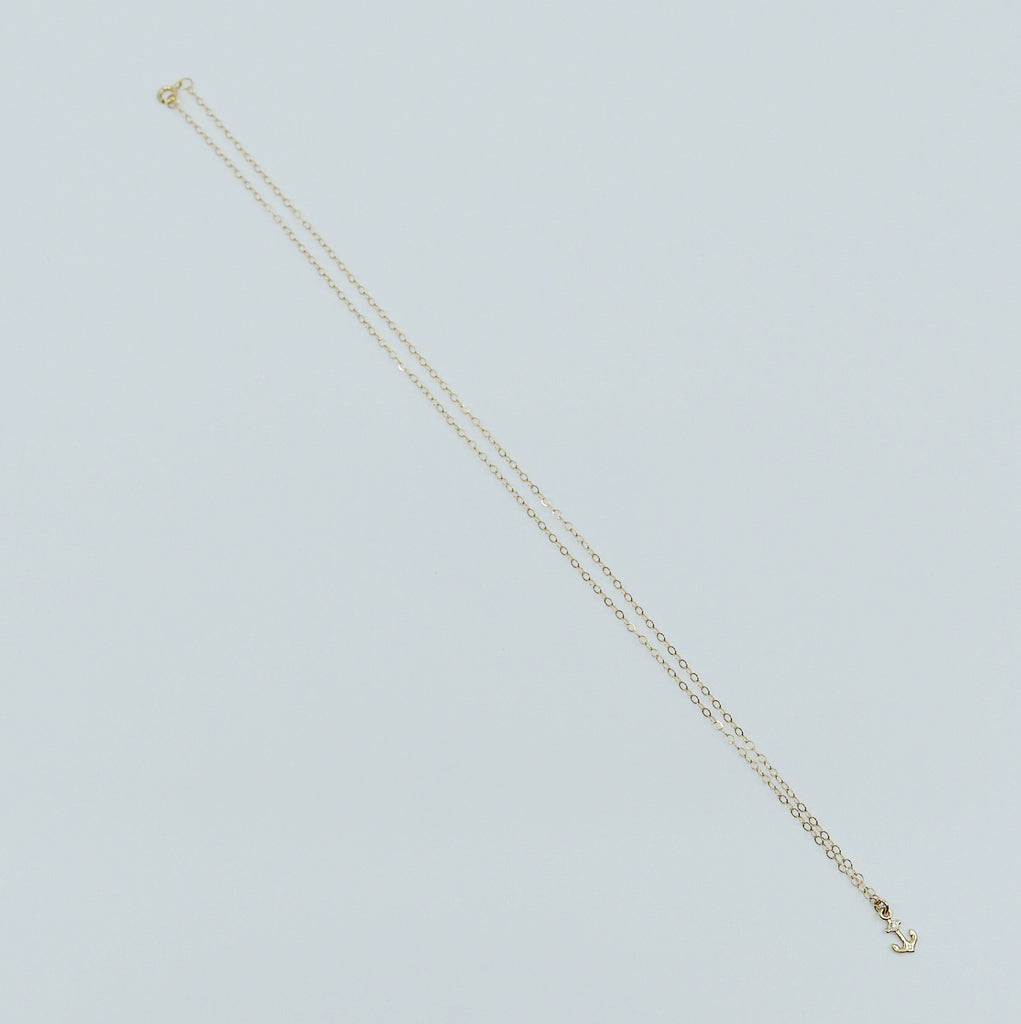 Mini 14k Anchor necklace, gold anchor necklace, diamond anchor necklace, seaside inspired necklace, nautical necklace, sailing necklace