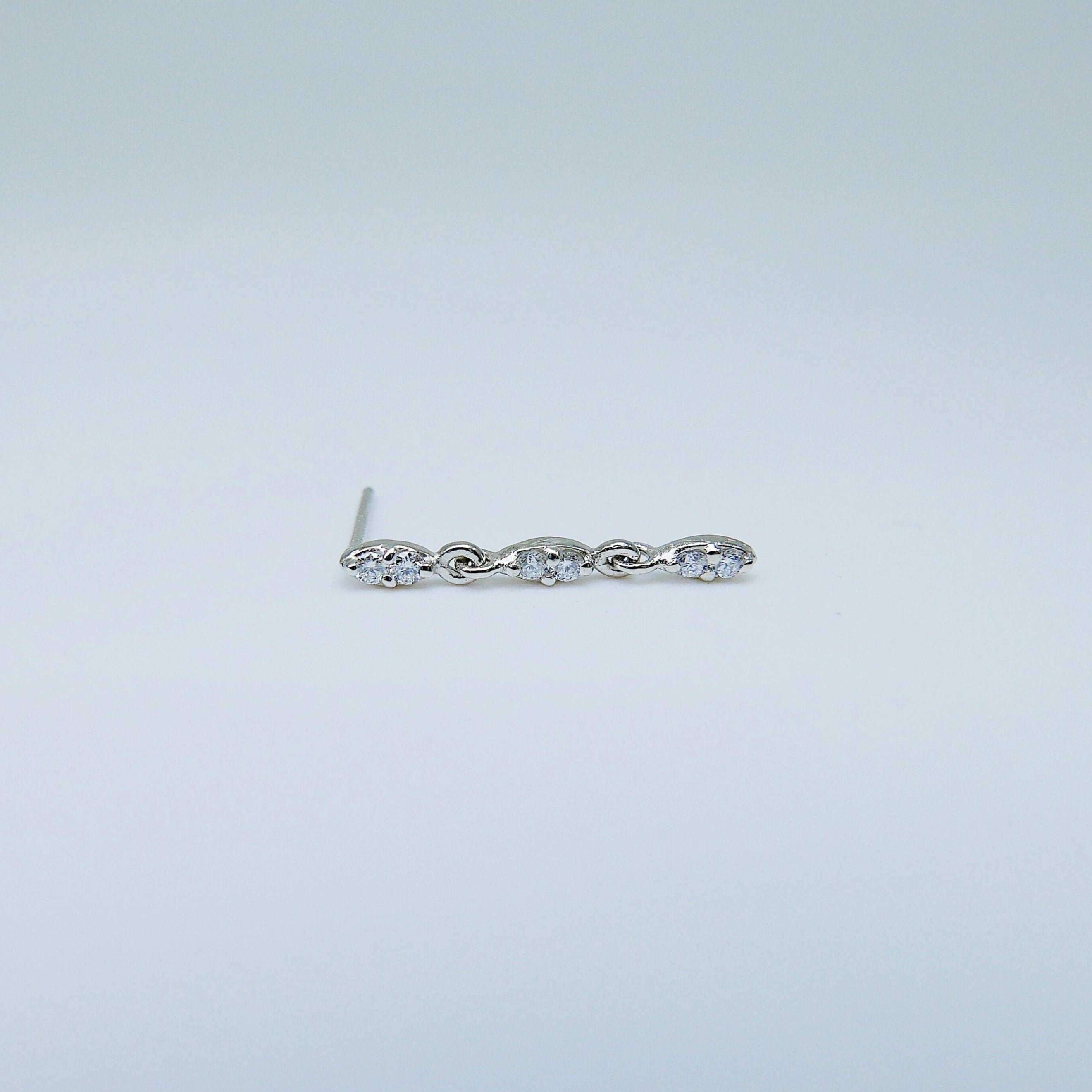 Deja Vu Triple Drop Diamond Earring, Diamond Earring, Triple Drop Diamond Earring, 14k Gold Diamond Earring, Dainty Diamond Earring