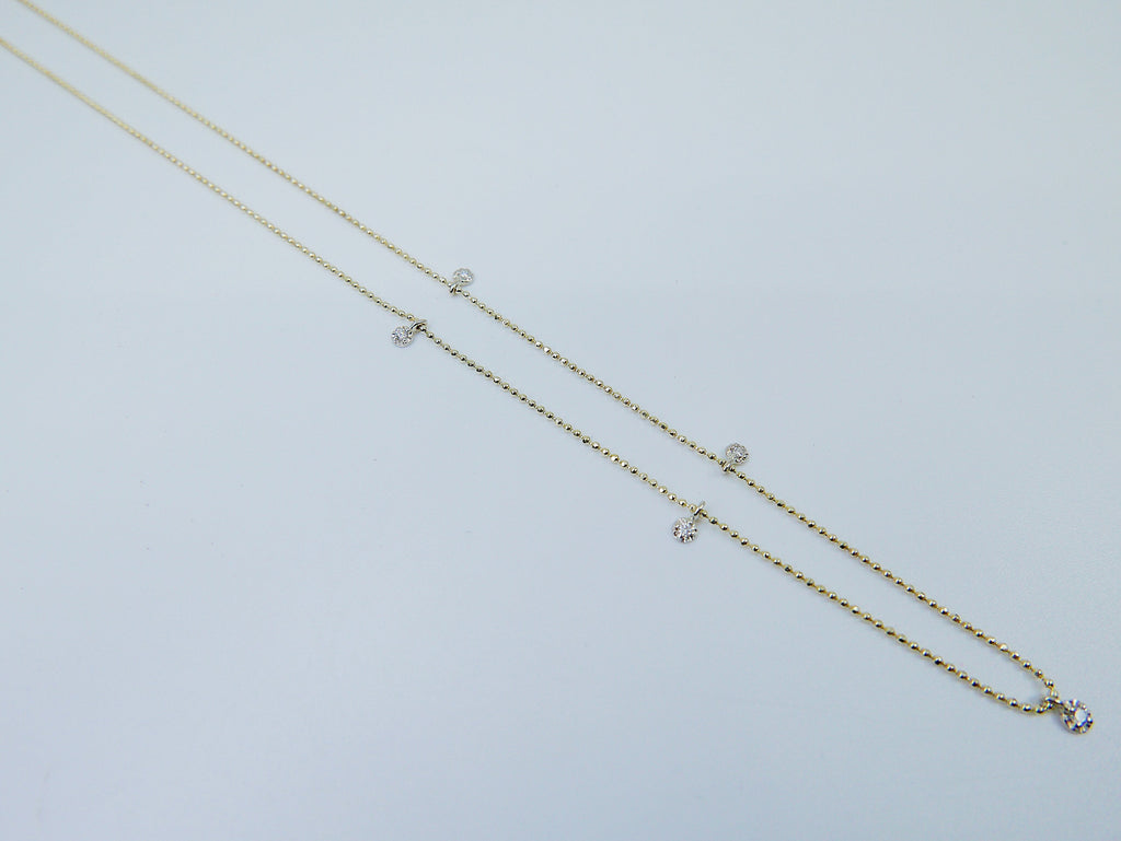 Cha Cha Diamond Necklace, Diamond Necklace, Circle Diamond Necklace, 14k Gold Diamond Necklace, Dainty Diamond Necklace, Dainty 14k Gold