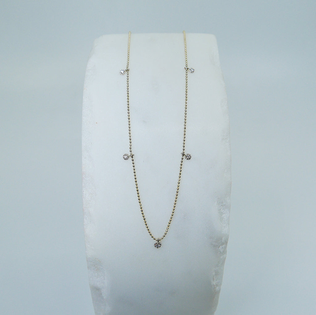 Cha Cha Diamond Necklace, Diamond Necklace, Circle Diamond Necklace, 14k Gold Diamond Necklace, Dainty Diamond Necklace, Dainty 14k Gold