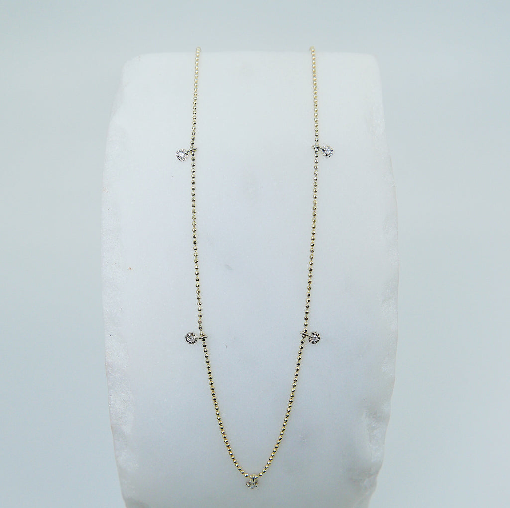 Cha Cha Diamond Necklace, Diamond Necklace, Circle Diamond Necklace, 14k Gold Diamond Necklace, Dainty Diamond Necklace, Dainty 14k Gold