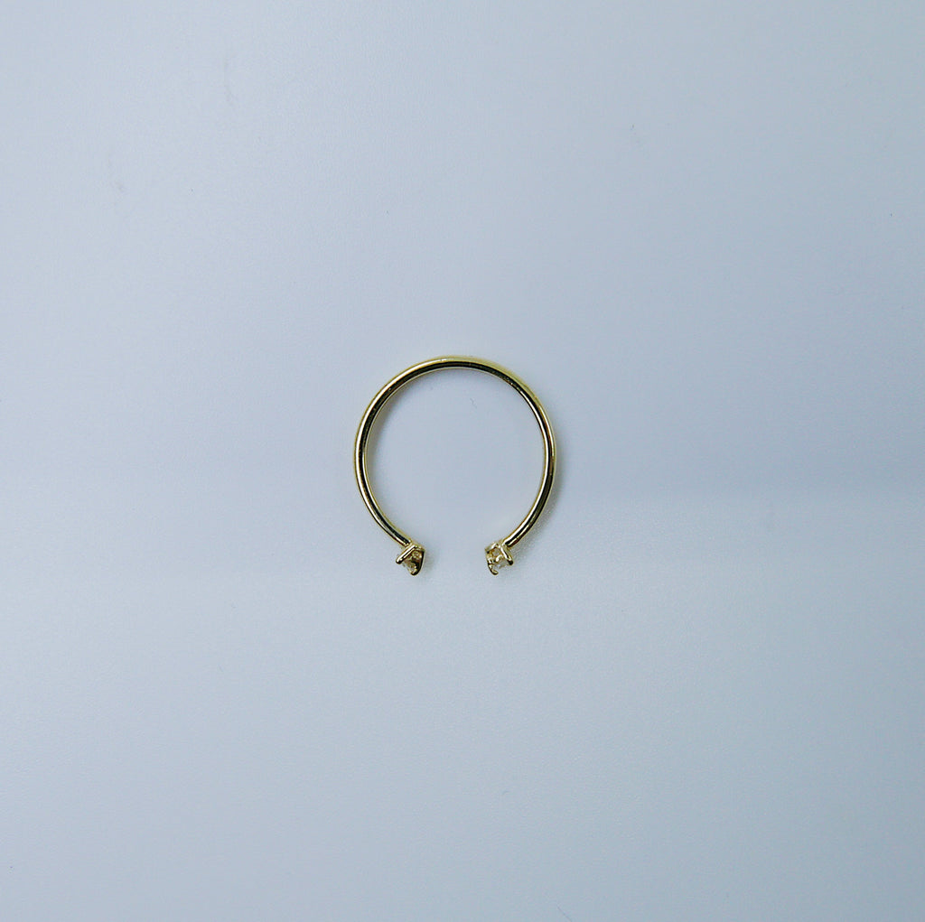 Mini diamond cuff Ring, open diamond Stacking ring, Simple diamond ring, diamond open band, small diamond cuff ring, dainty gold band