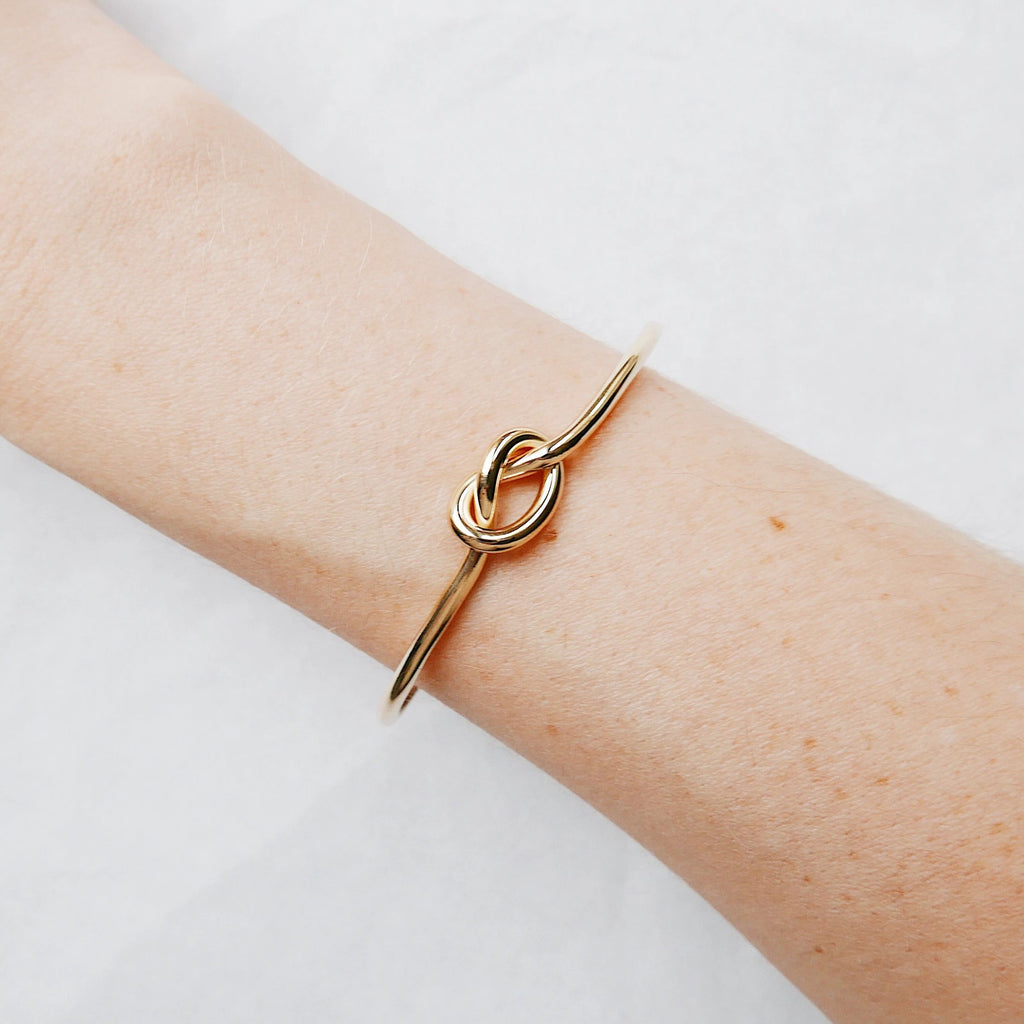 Love Knot Cuff Bracelet gold filled, knot bracelet, gold cuff, knot cuff, pretzel bracelet, love knot bangle