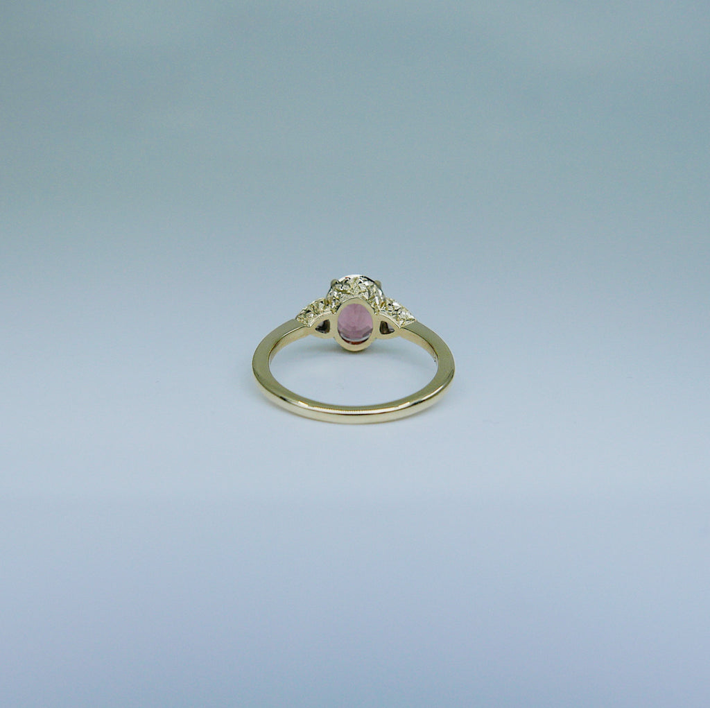 Agatha Tourmaline Ring, tourmaline & morganite ring, oval tourmaline ring, morganite ring, pink tourmaline wedding ring