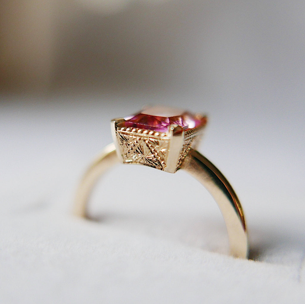 Carolina Tourmaline Ring, Pink tourmaline ring, tourmaline ring, pink wedding ring, statement pink engagement ring