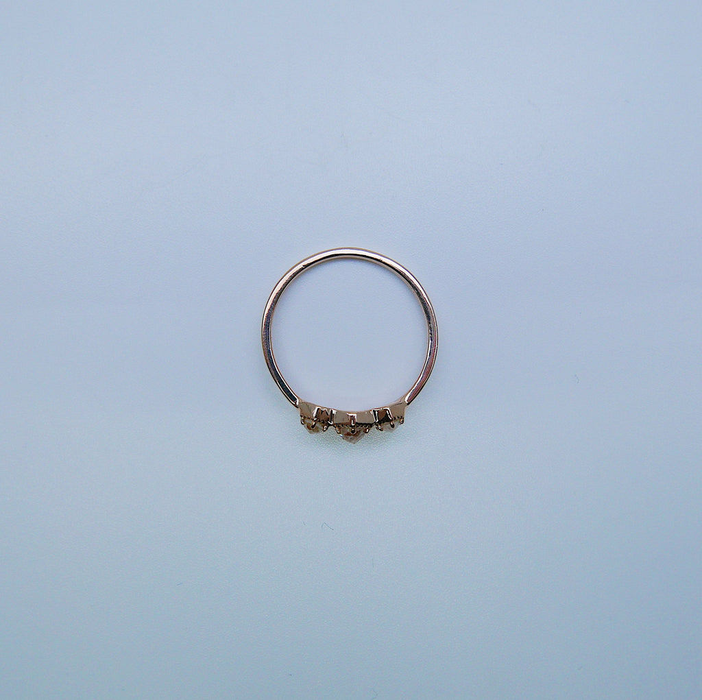 Triple Frame Ring, peach diamond bezel ring, OOAK ring, diamond stacking ring, diamond ring, triple stone ring, three stone ring, rose cut