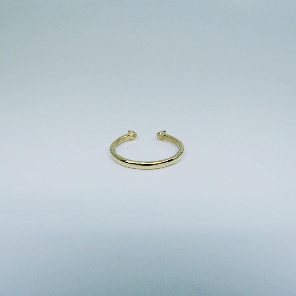 Mini Moonstone Cuff Ring, open moonstone Stacking ring, Simple moonstone ring, open band, small moonstone cuff ring, dainty gold band