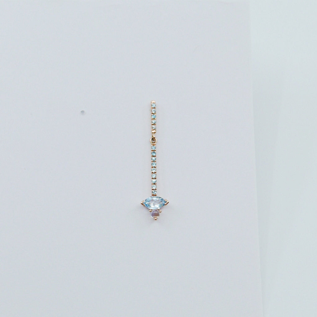 Sticks and Stones Marquise Duo Earring, Aquamarine, Blue topaz