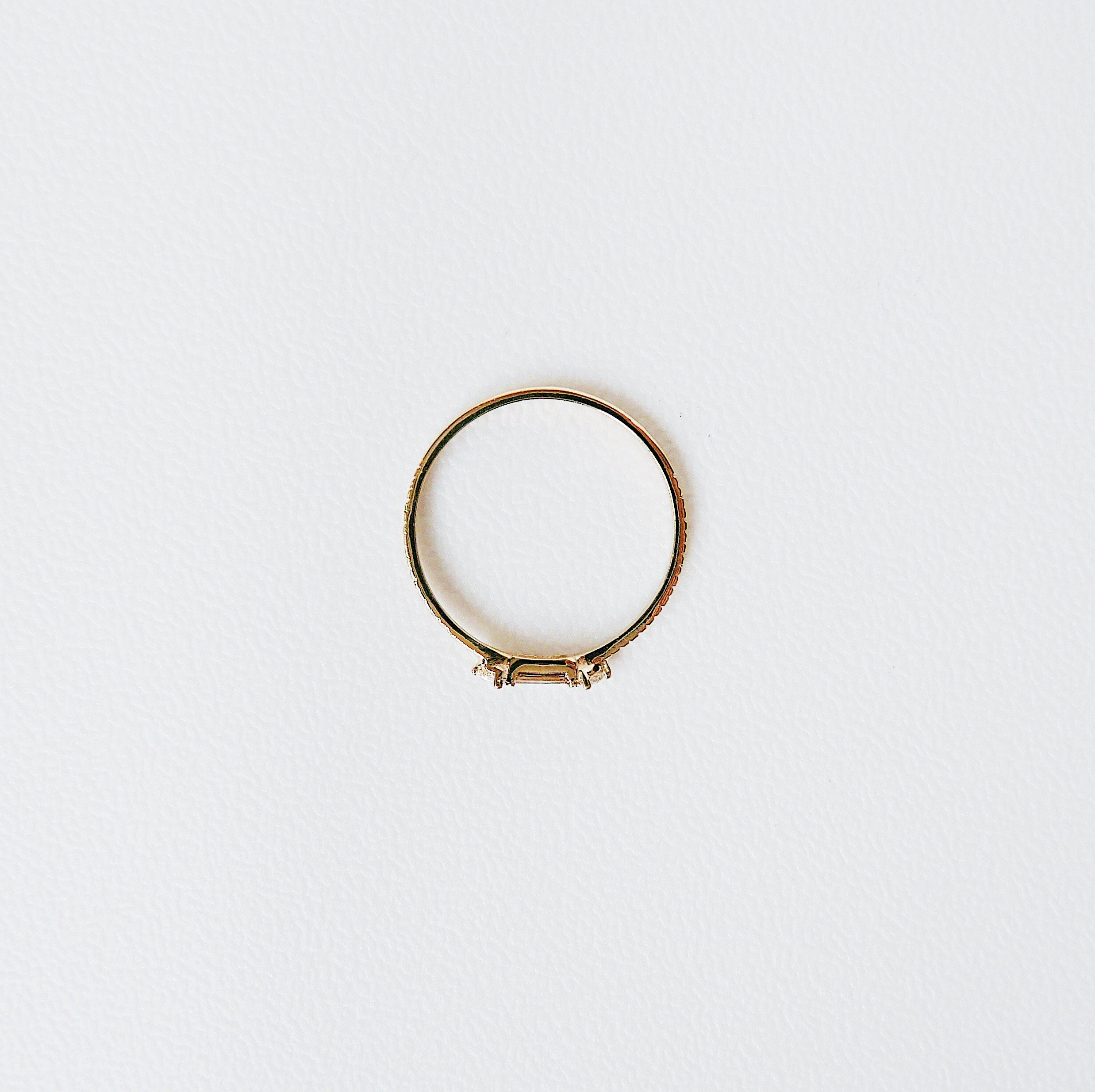 Grand Baguette Champagne Diamond Ring 14k gold ring