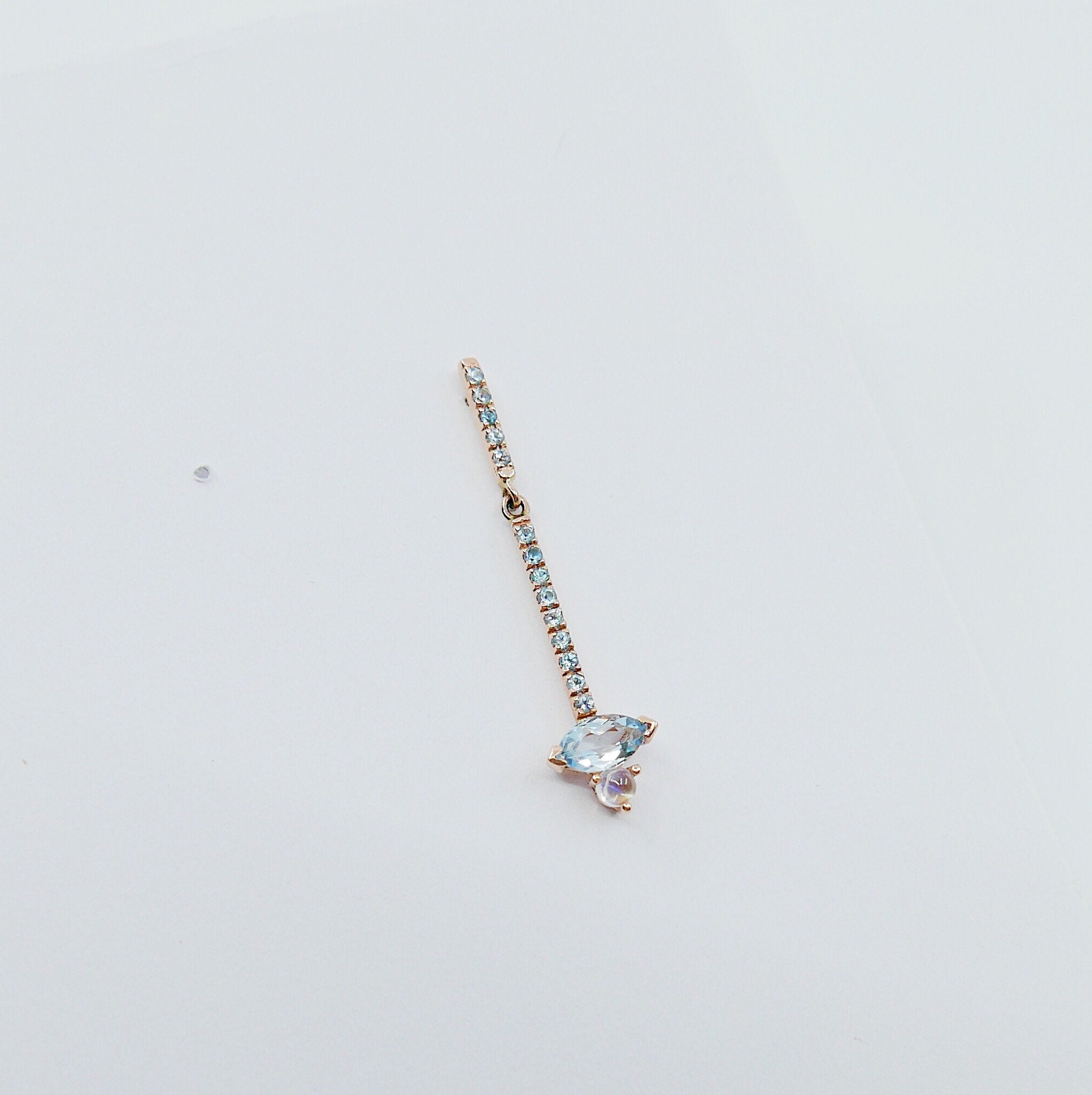 Sticks and Stones Marquise Duo Earring, Aquamarine, Blue topaz
