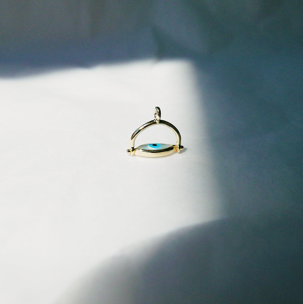 14k gold, eye roll charm