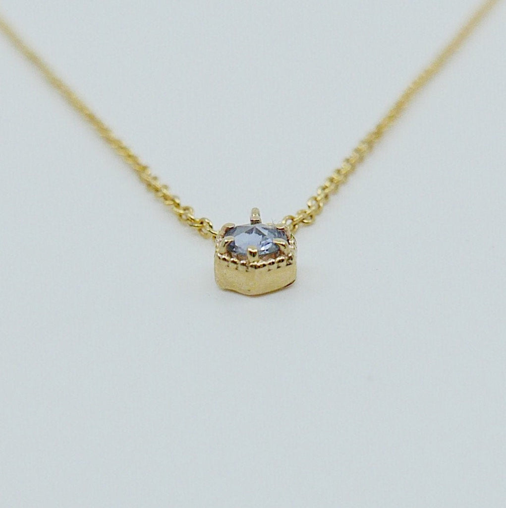 Frame Mini Light Blue Sapphire Necklace