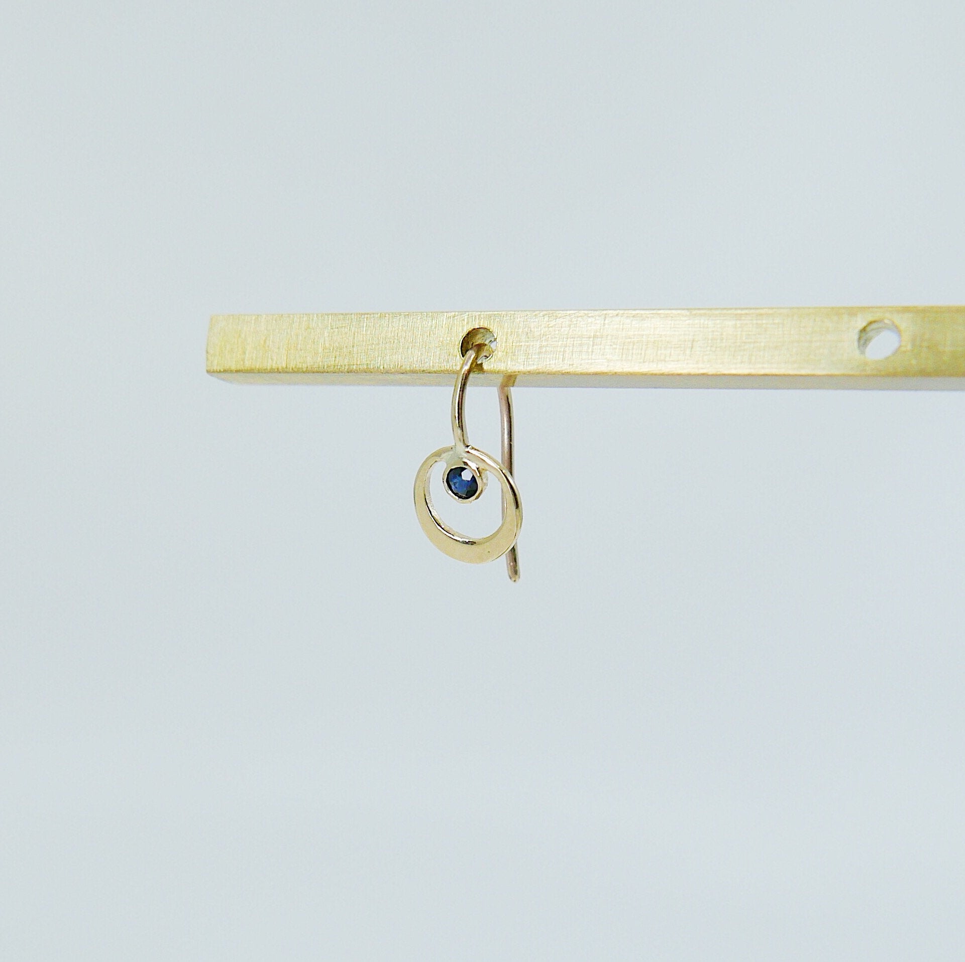 Topsy Turvy Hook Earrings,14k gold,Diamond, Ruby, Sapphire, or Emerald