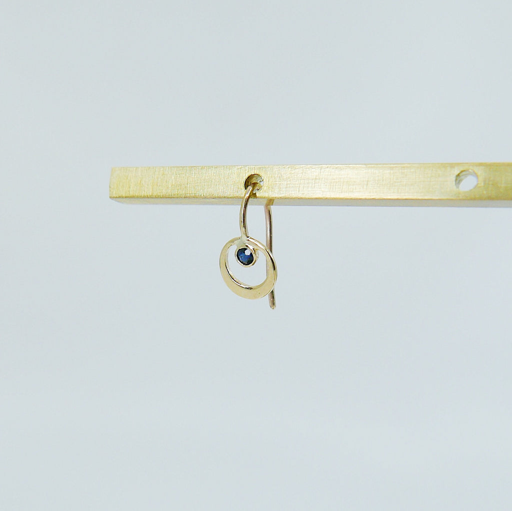Topsy Turvy Hook Earrings,14k gold,Diamond, Ruby, Sapphire, or Emerald
