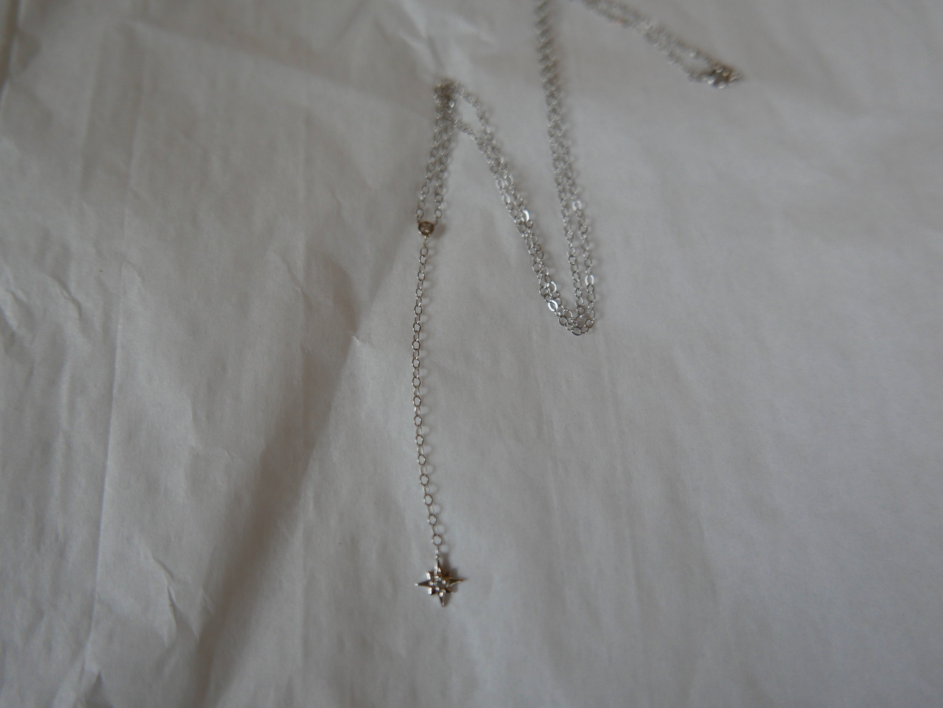 y necklace  Necklaces  mgj  mason grace jewelry  mason grace  Lariat & Y Necklaces  jewelry  gold y necklace  gold lariat  fine jewelry  diamond star  dainty necklace  bezel diamond  8 sided star charm