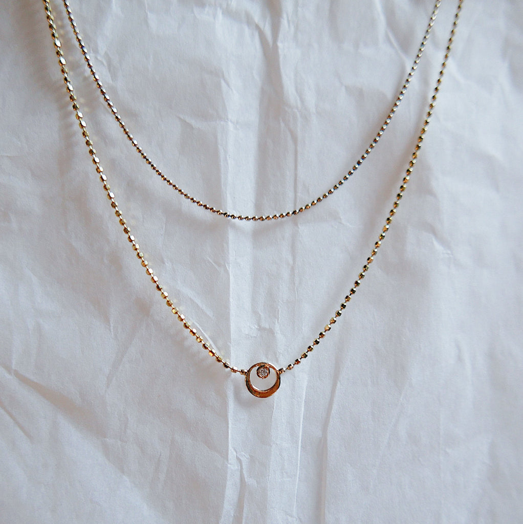 Topsy Turvy Double Chain Necklace