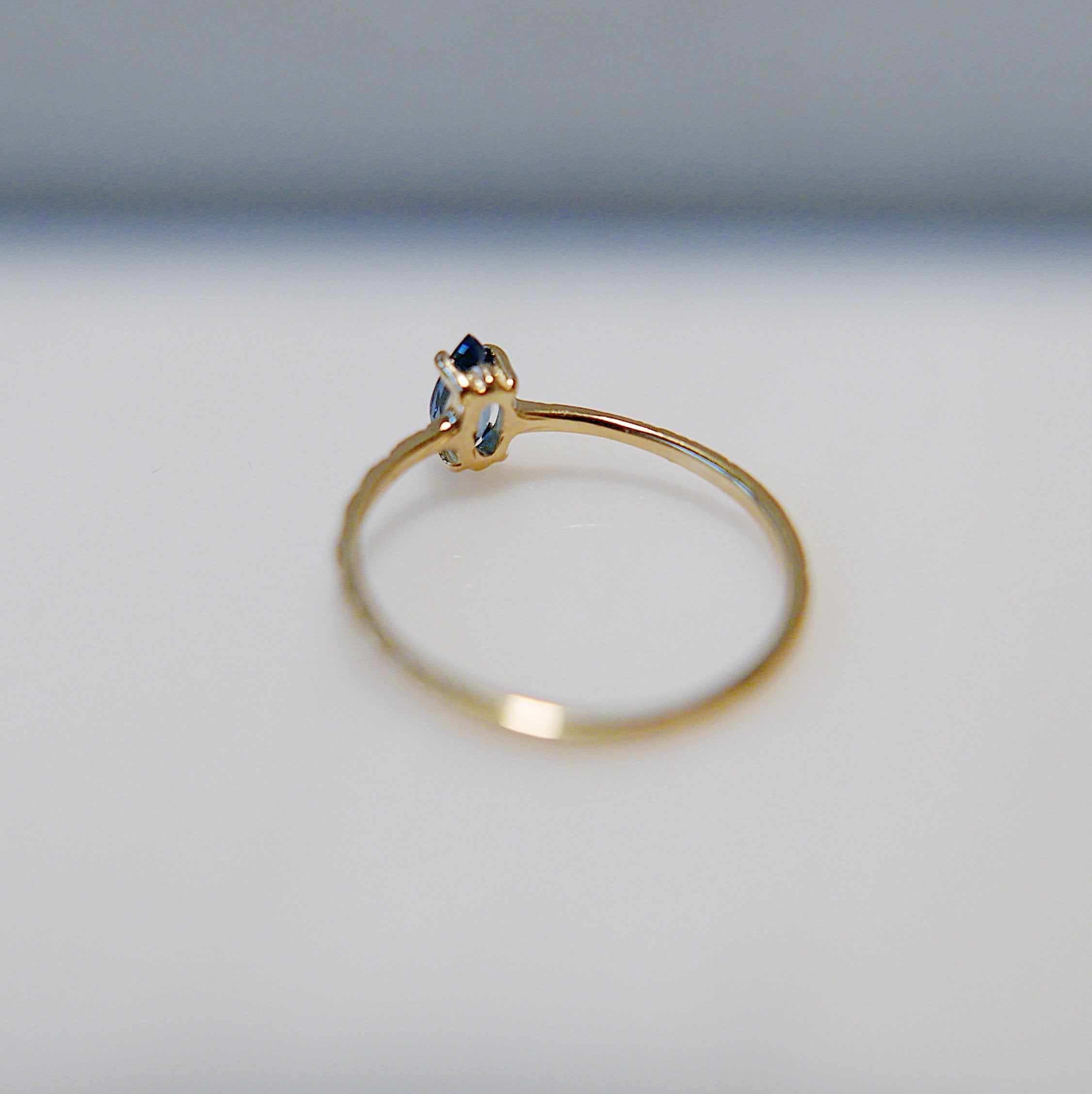 Blue Sapphire Aurora Marquise Ring, marquise ring, blue sapphire ring, starry band, one of a kind, ooak
