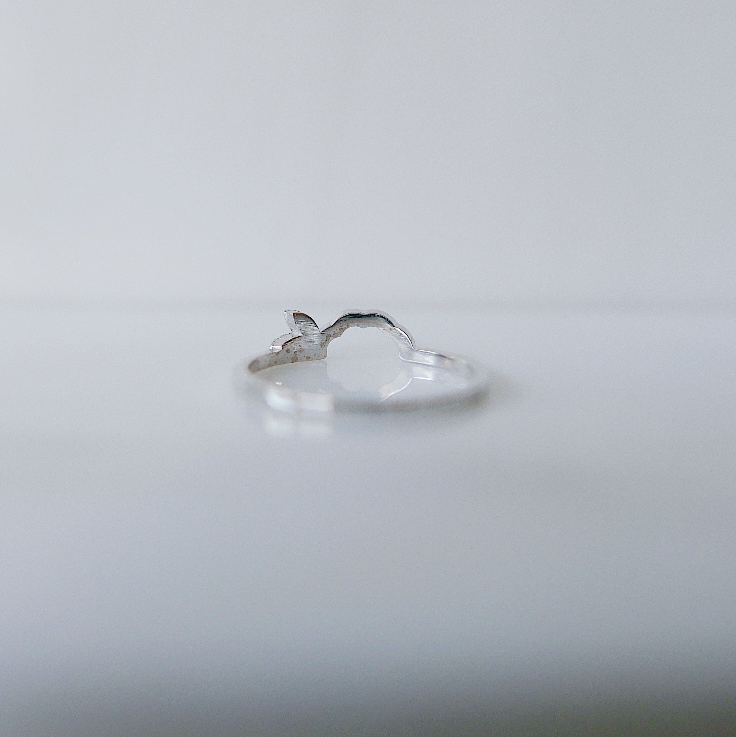 Folium Nesting Ring, gold arch ring, stacking ring, hand engraved wedding ring, nesting band, nesting ring, wedding band