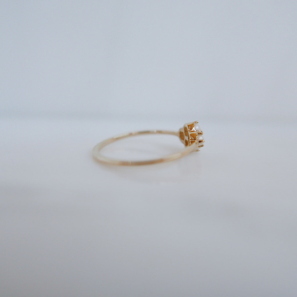 Lil Miss Lady Pearl Ring, dainty Pearl Stacking ring, pearl ring, Pearl cluster band, small pearl ring, gold pearl band, dainty pearl ring