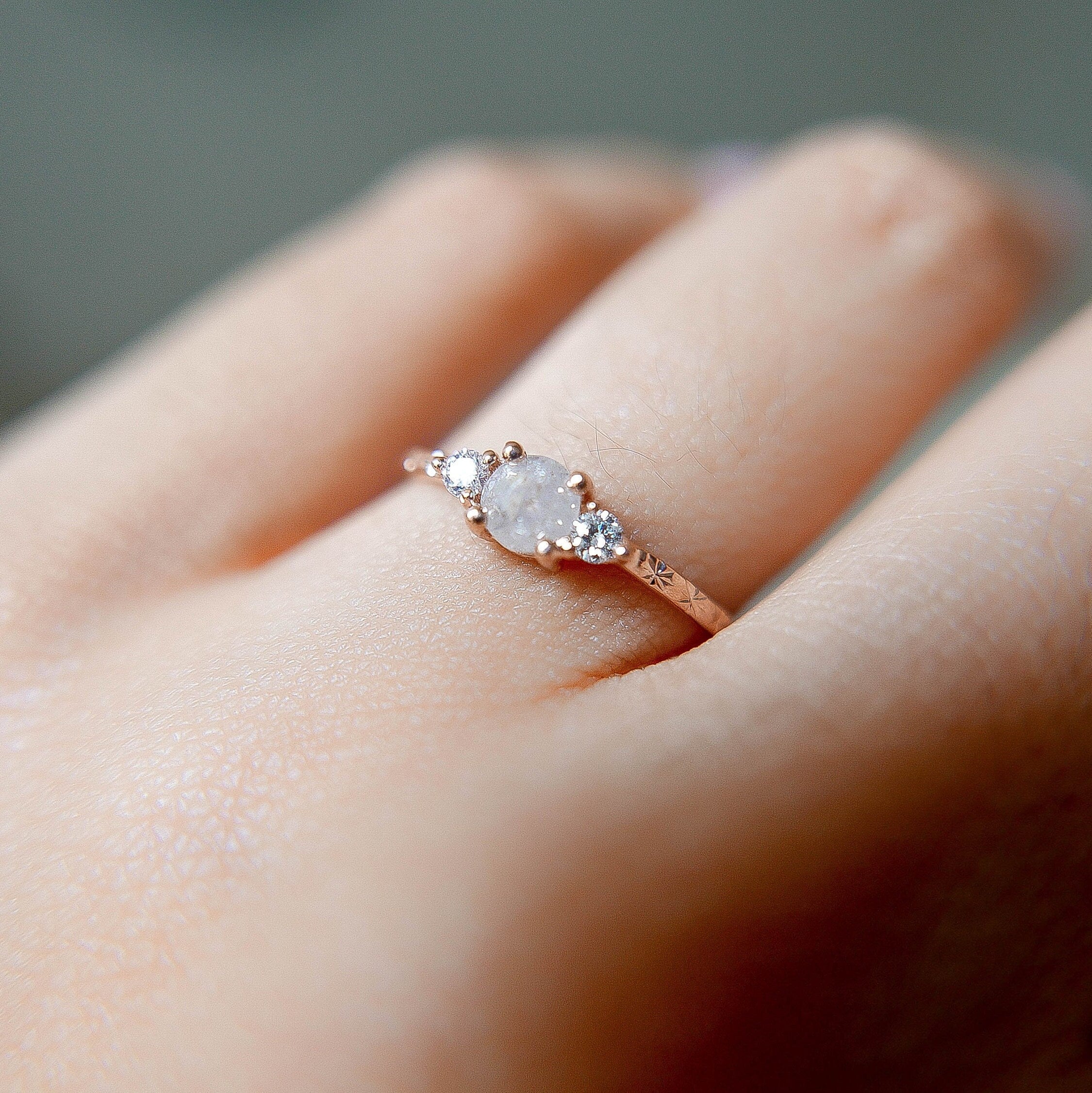 Penny Sand dune RoseCut Diamond Engraved Ring, OOAK, alternative wedding ring, unique non traditional engagement ring, raw diamond ring