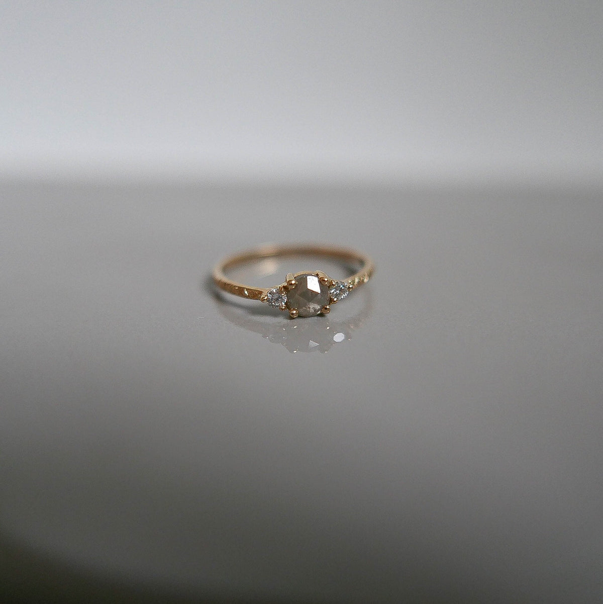 Penny uTAUPEia RoseCut Diamond Engraved Ring, OOAK, alternative wedding ring, unique non traditional engagement ring, raw diamond ring