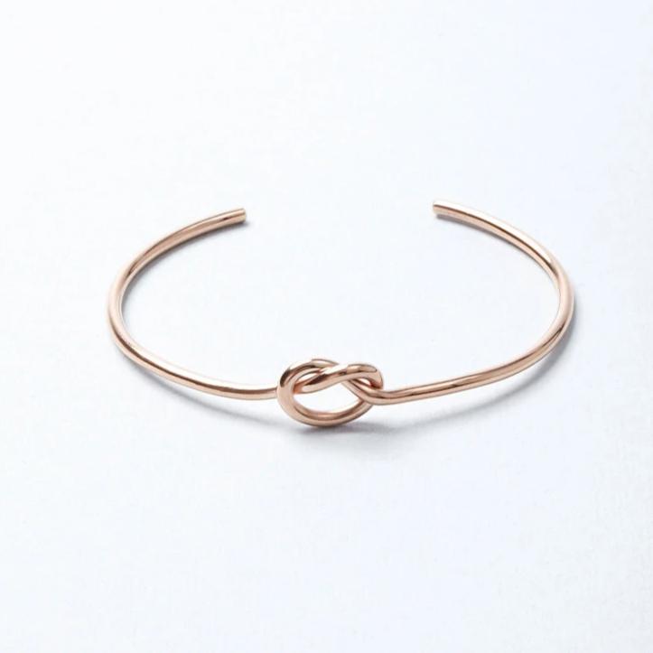 Love Knot Cuff Bracelet rose gold filled, knot bracelet, rose gold cuff, knot cuff, pretzel bracelet, love knot bangle