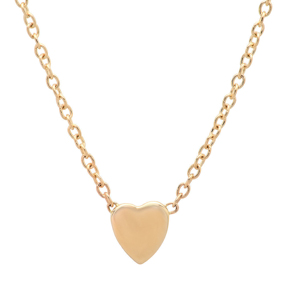 Heart of Gold necklace, mini 14k heart necklace, gold heart necklace, dainty heart necklace
