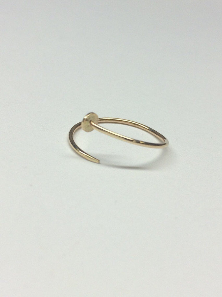 Nailed it Ring or Earring, 14k gold Nail earring, Nail hoop, 14k Nail ring, Nail midiring, swirl earring