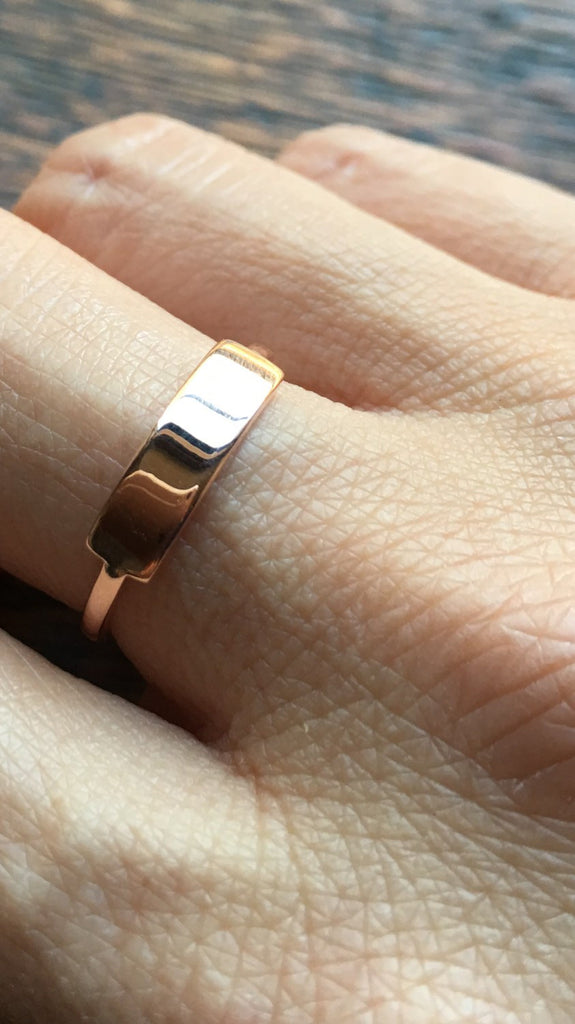 Slim ID Ring Medium, personalized ring, bar ring, customizable ring, 14k gold personalized ring, 14k gold bar ring