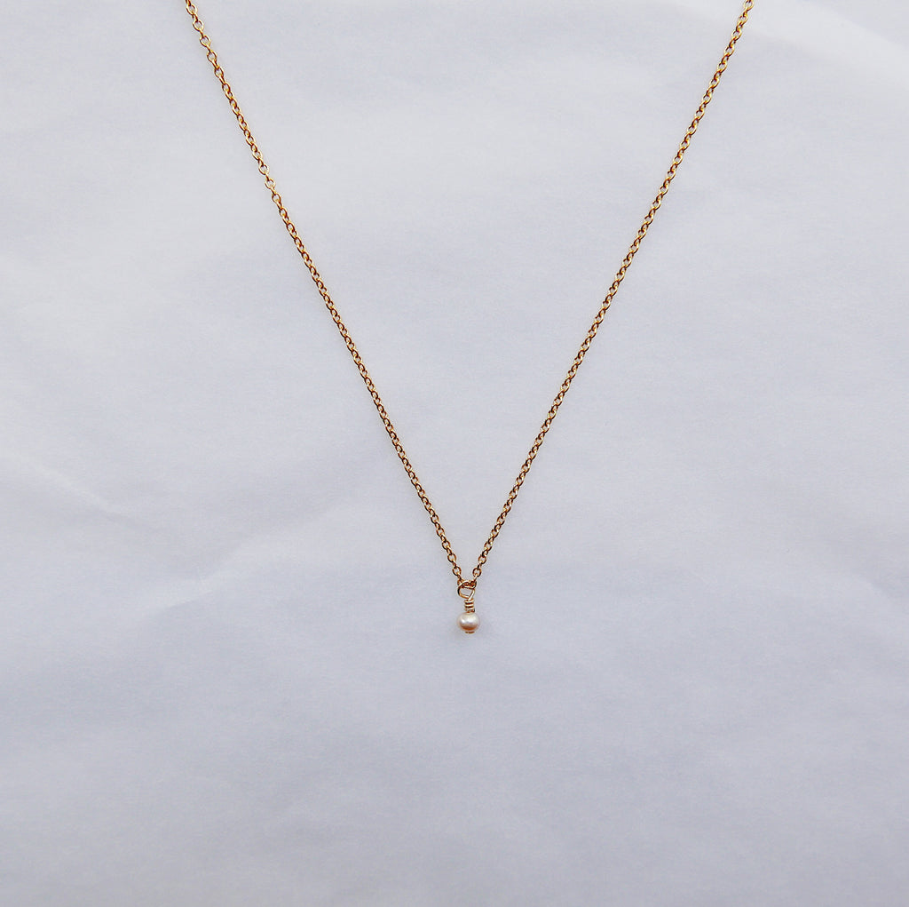 Mini wisdom necklace, mini pearl necklace, pearl solitaire necklace, small pearl necklace, dainty pearl necklace