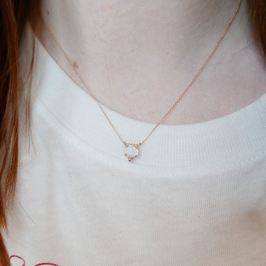 Nyla Moonstone Tanzanite Necklace