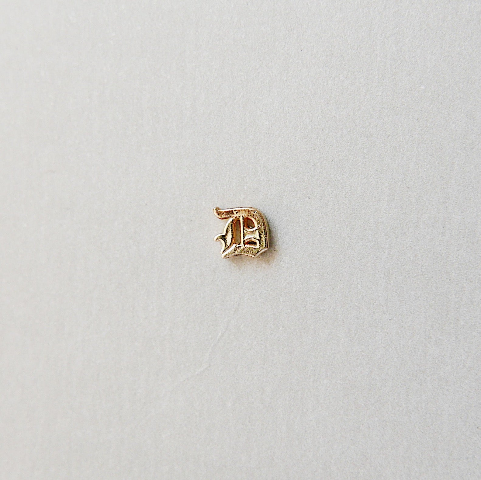 14K Old English Initial Earring, Gold Old English Letter Stud, Single stud, Initial Earring, Initial Studs, Gold Initial Earring