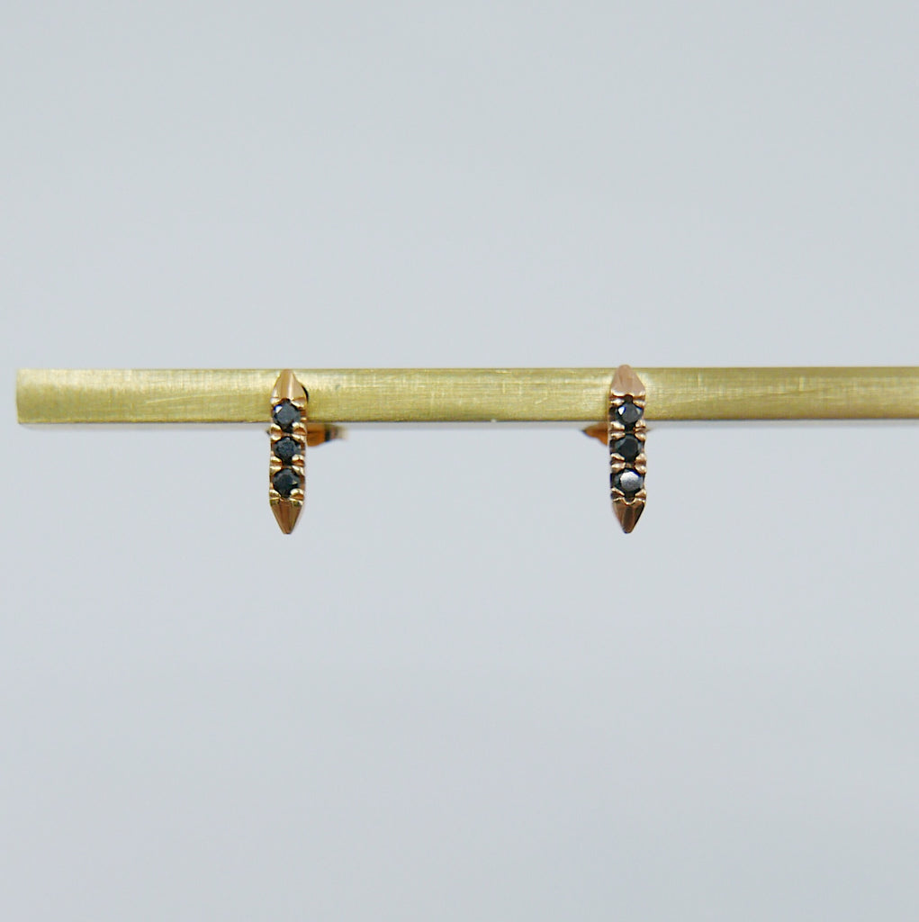 On Pointe Diamond Earrings, White or black diamonds,14kgold
