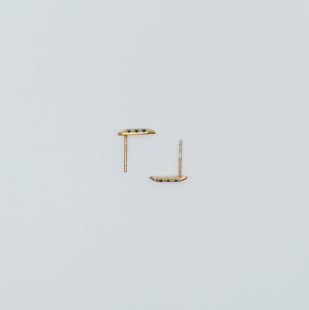 On Pointe Diamond Earrings, White or black diamonds,14kgold