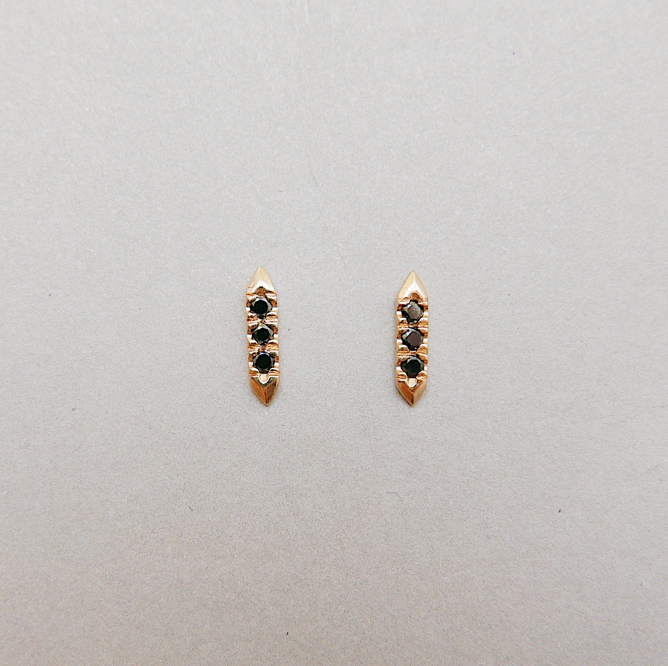 On Pointe Diamond Earrings, White or black diamonds,14kgold