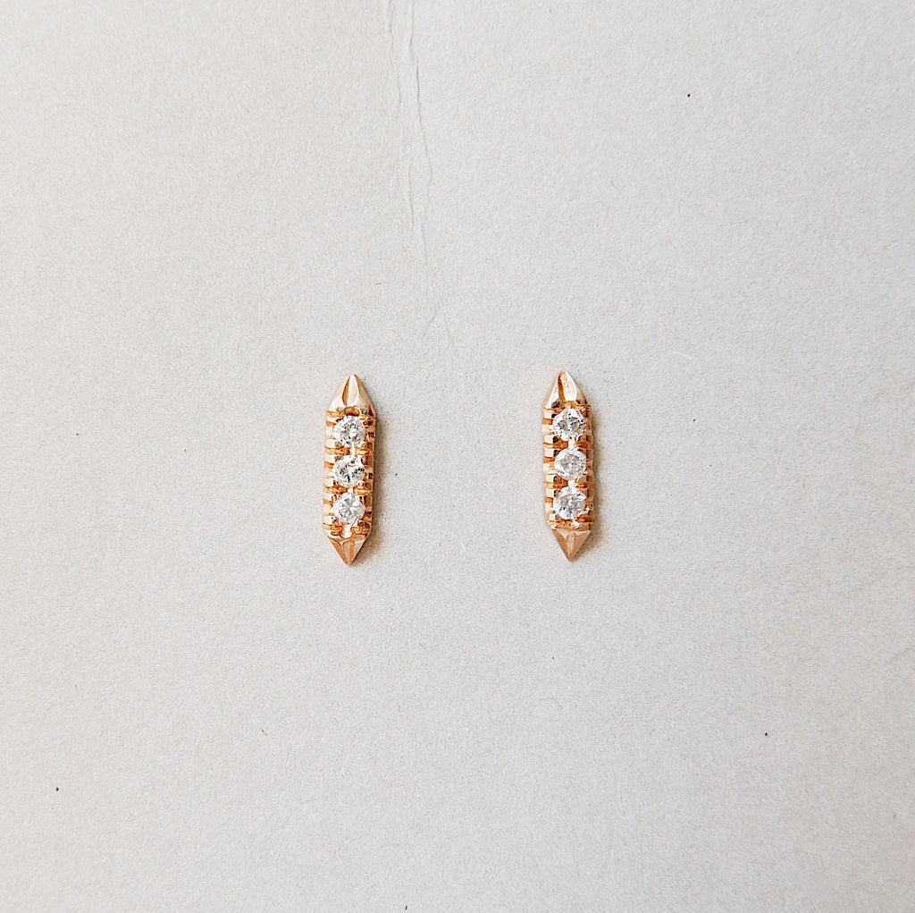 On Pointe Diamond Earrings, White or black diamonds,14kgold