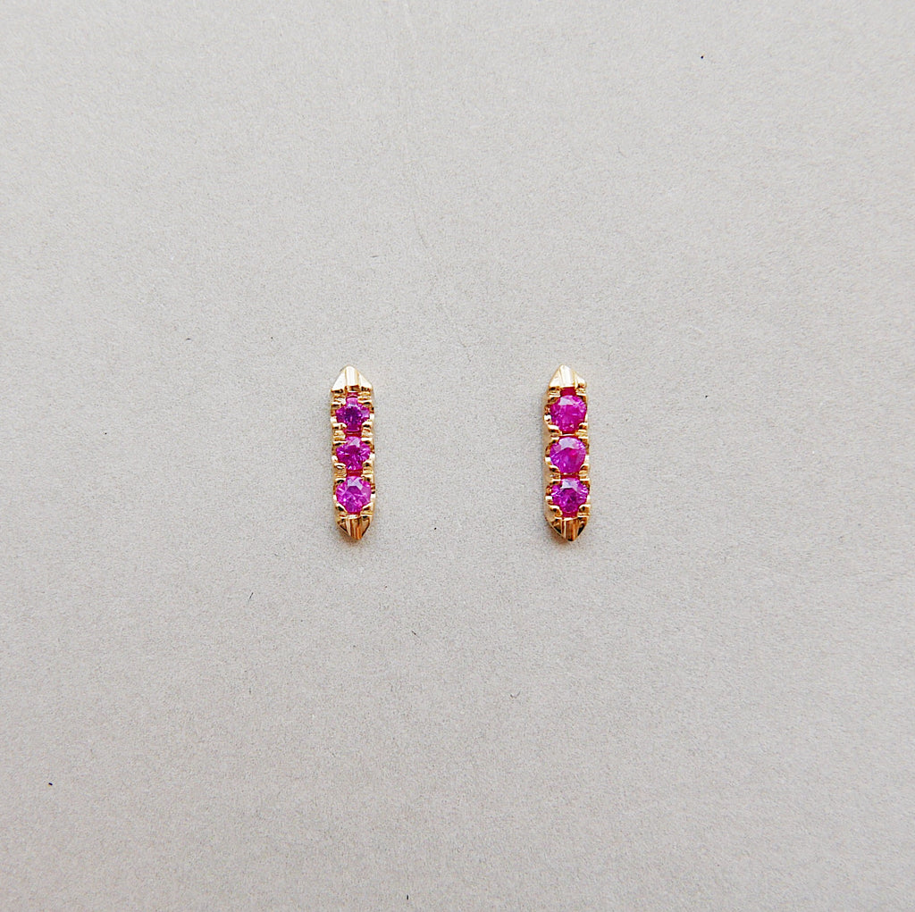 On Pointe Ruby Earrings, On Pointe earrings, Ruby earrings, delicate earrings, dainty earrings