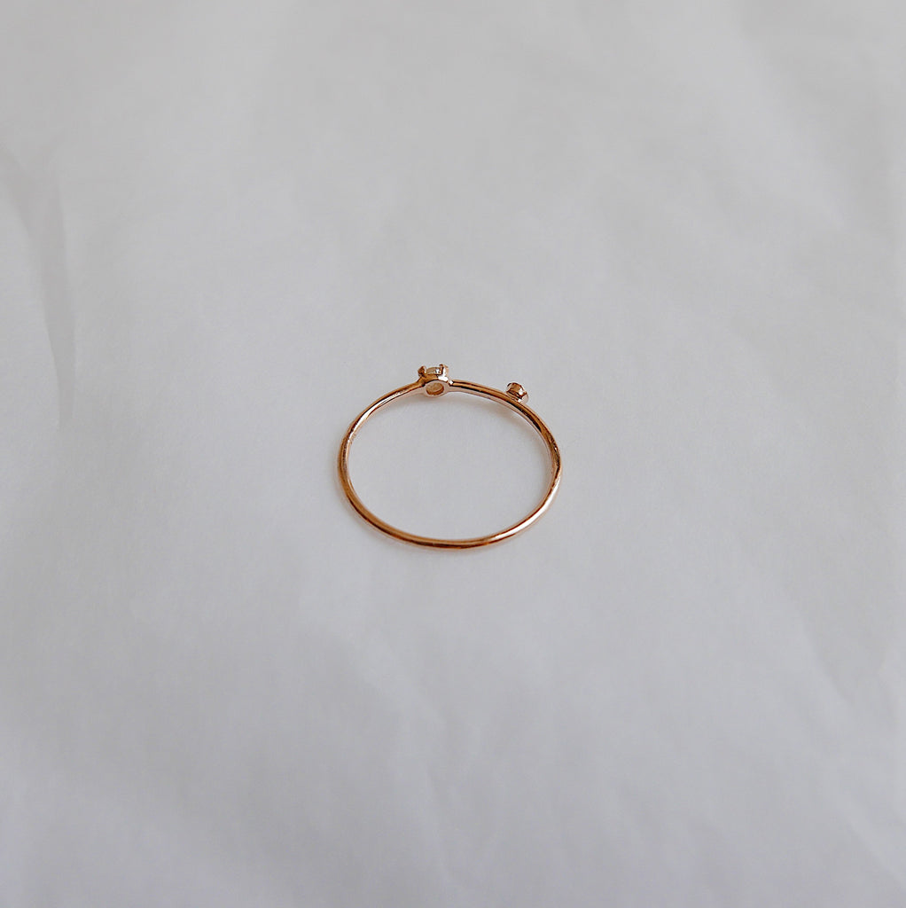 stacking ring rose cut diamond Rings one of a kind ring mini diamond ring mgj mason grace jewelry mason grace jewelry fine jewelry double diamond ring dainty 14k ring 14k stacking ring