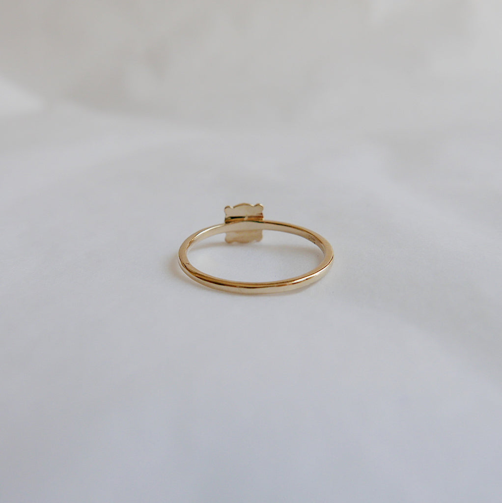 two stone ring  stacking ring  Rings  pearl ring  mini pearl ring  mini diamond ring  mgj  mason grace jewelry  mason grace  jewelry  fine jewelry  diamond pearl ring  dainty 14k ring  14k stacking ring