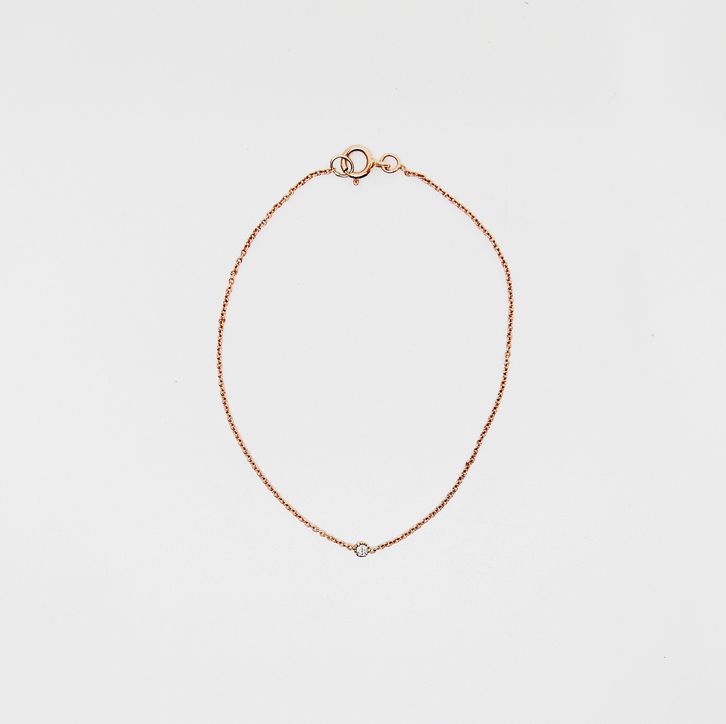 14k single diamond bracelet