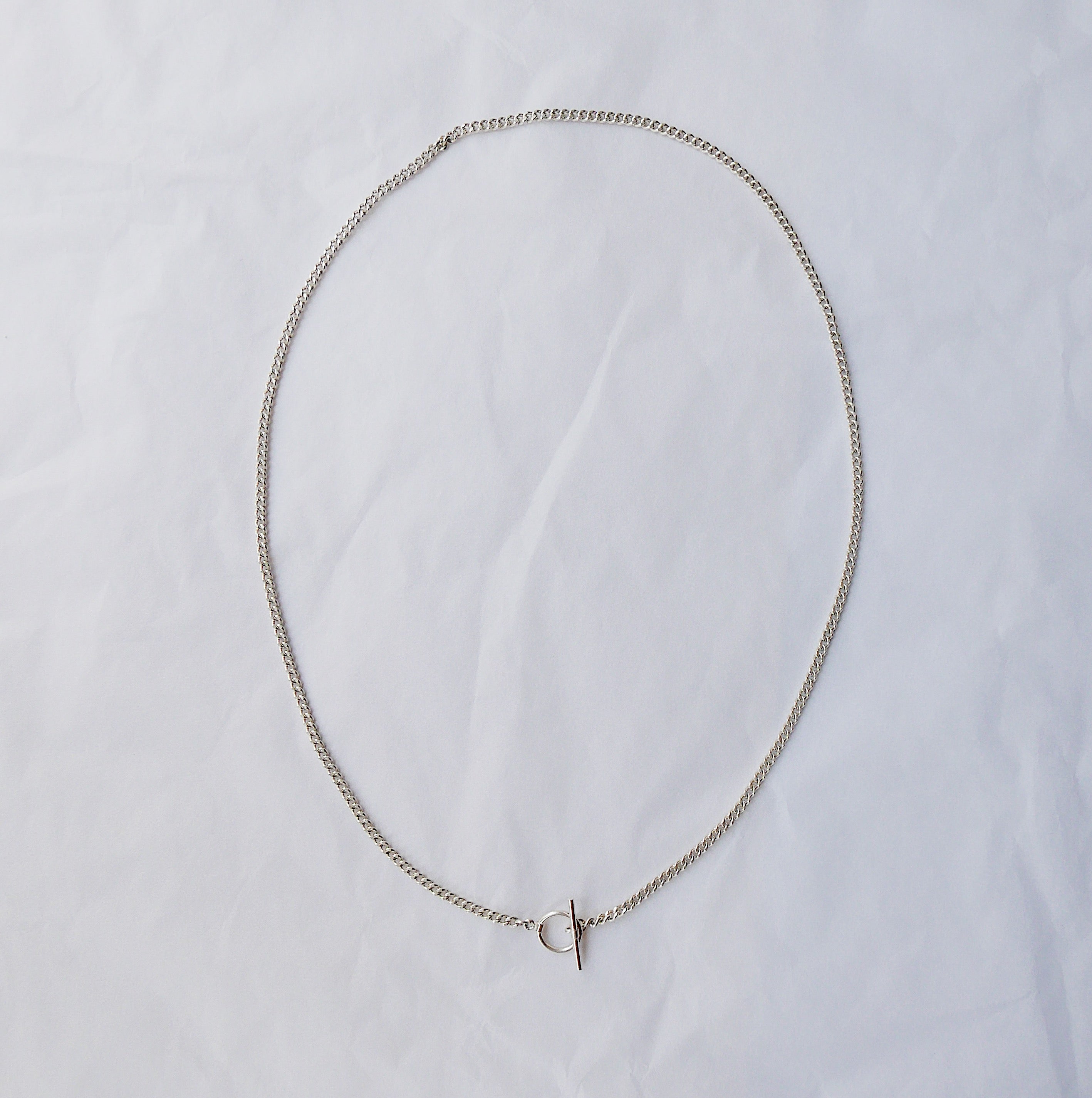 Curb chain lariat, curb chain toggle necklace, curb chain necklace, silver toggle necklace, silver edgy necklace, versatile silver necklace